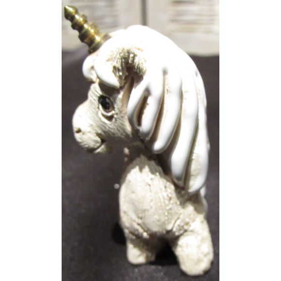 Artesania Rinconada unicorn figurine laying down vintage gold horn - Picture 2 of 7